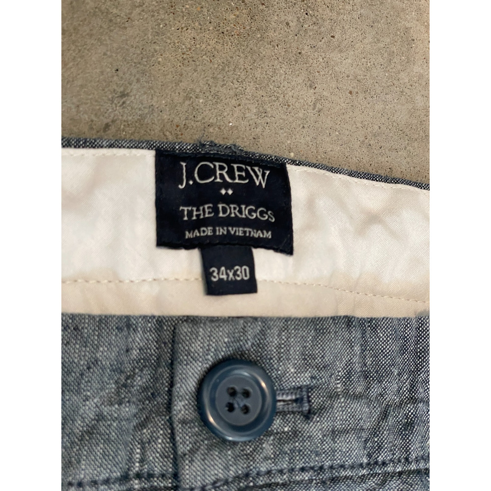 J.Crew Driggs Pants Mens 34x30 Blue Linen Blend Slight Taper Preppy Summer - Picture 4 of 6